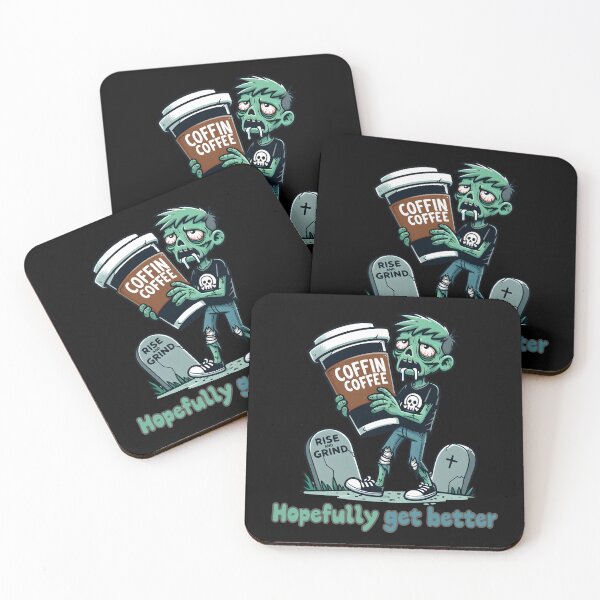 Item preview, Hopefully get better, halloween party night, zombie and coffee designed and sold by EwaVerse.
