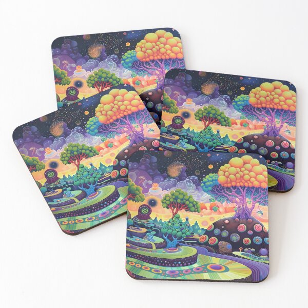 Item preview, Whimsical Wonders of a Psychedelic Landscape designed and sold by HarmonicDaze.