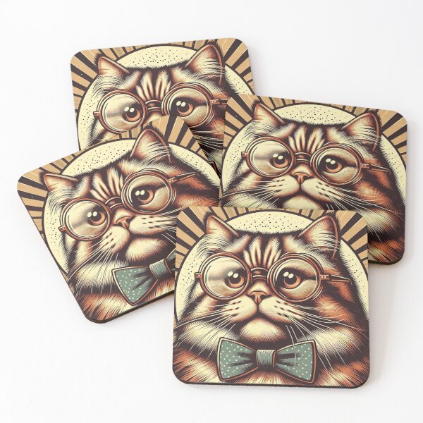 Item preview, Cute Cat Wearing Glasses and a Bowtie designed and sold by roni-and-rye.