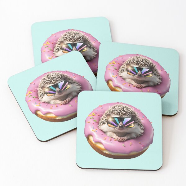 Item preview, Cute hedgehog on a donut designed and sold by FatBirdie.