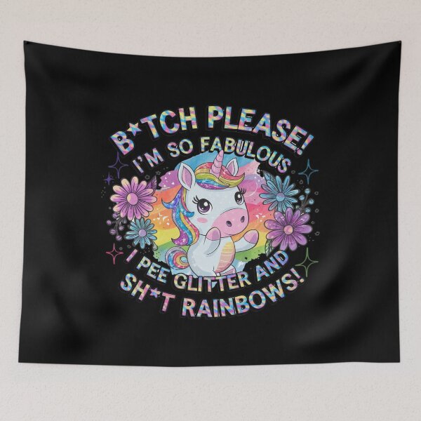 Item preview, Funny Unicorn Memes " B*tch Please I'm so fabulous I pee Glitter and sh*t Rainbows"  BFF Best Friend Gifts designed and sold by Heritage Hive Studio.