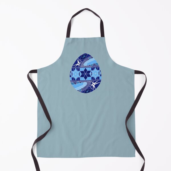 Item preview, Easter egg Ukrainian inspired blue with blue background designed and sold by hallas2b.