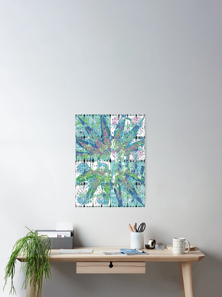 Thumbnail 2 of 3, Poster, Green Star Abstract designed and sold by Rickybrook.