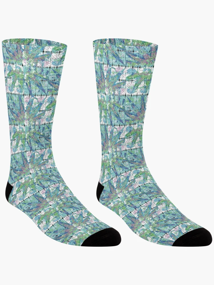 Thumbnail 3 of 5, Socks, Green Star Abstract designed and sold by Rickybrook.