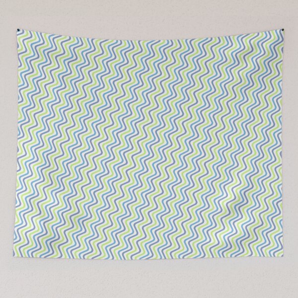 Item preview, Rainbow Colored Varying Wave Lines Parallel Wavy Strips designed and sold by EvergreenMotifs.