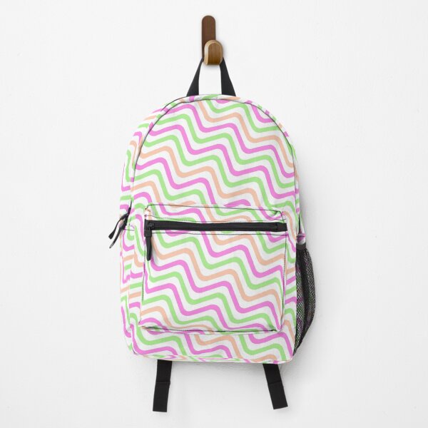 Item preview, Rainbow Sherbert Varying Wave Lines Parallel Wavy Strips designed and sold by EvergreenMotifs.