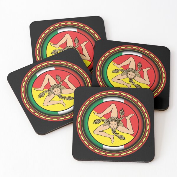 Item preview, Sicilia Sicily stitching effect coat of arms designed and sold by studioss76.