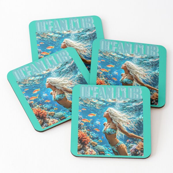 Item preview, Beautiful Blonde Girl Underwater with Coral & Fish – "Ocean Club" Aesthetic designed and sold by MelissaMelovich.