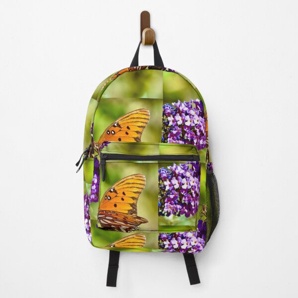 Item preview, Gorgeous Orange Gulf Fritillary Butterfly Resting on Purple flowers designed and sold by Yogibear & Rachelle .