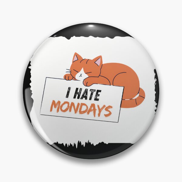 Item preview, I Hate Mondays with Funny Orange Cat Holding a Sign  designed and sold by vwagenet.