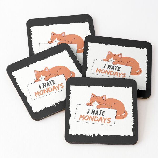 Item preview, I Hate Mondays with Funny Orange Cat Holding a Sign  designed and sold by vwagenet.