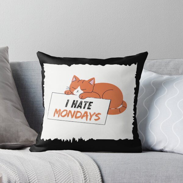Item preview, I Hate Mondays with Funny Orange Cat Holding a Sign  designed and sold by vwagenet.