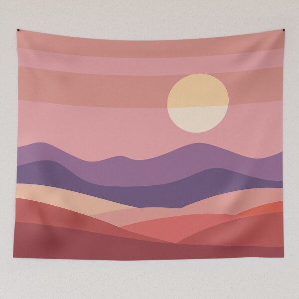 Item preview, sunset mountains lineart aesthetic designed and sold by rlav123.