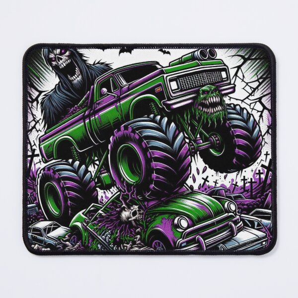Item preview, Grim Reaper Monster Truck Apocalypse Crush - Retro Scary Halloween Art designed and sold by litchick1977.