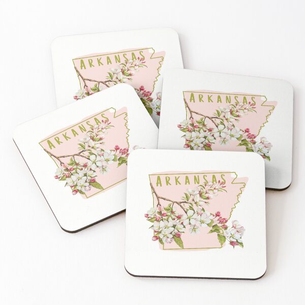 Artikelvorschau, Arkansas State Apfelblüten-Blumen-Aquarell-klassisches T-Shirt Sticker entworfen und verkauft von ThinkNature!.