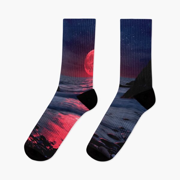 Item preview, Crimson Moonrise Over the Ocean designed and sold by Exodoi.