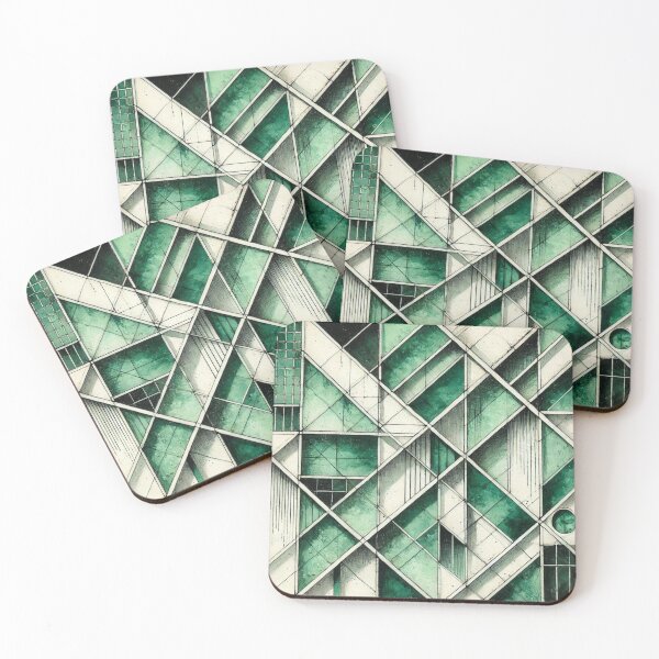 Item preview, Bauhaus Inspired Green Geometric Pattern Design designed and sold by TribalioDesigns.