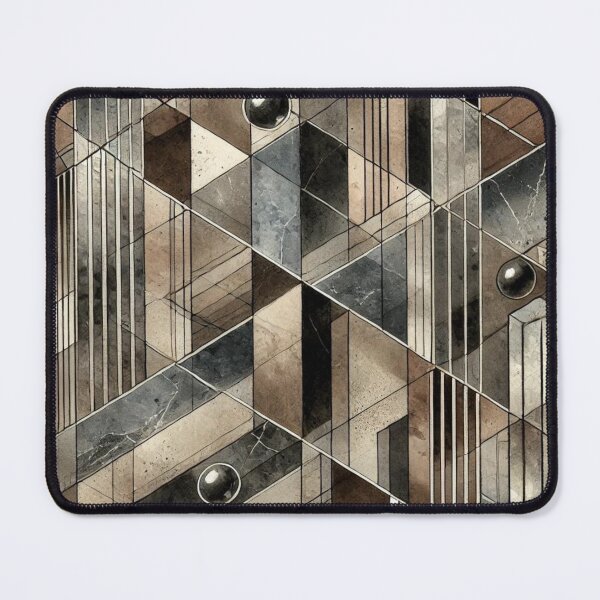 Item preview, Bauhaus Inspired Smoky Quartz Geometric Pattern Design designed and sold by TribalioDesigns.