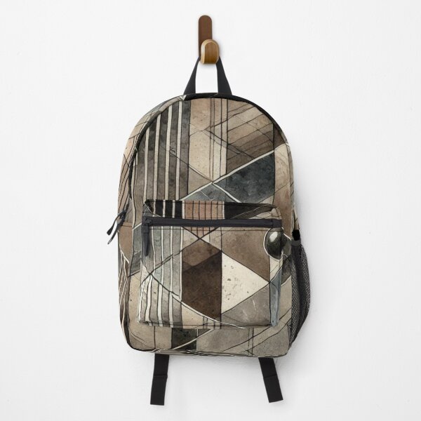 Item preview, Bauhaus Inspired Smoky Quartz Geometric Pattern Design designed and sold by TribalioDesigns.