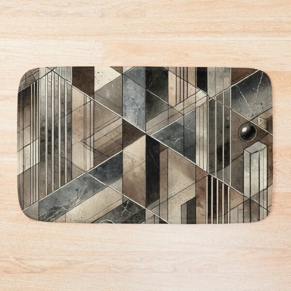 Item preview, Bauhaus Inspired Smoky Quartz Geometric Pattern Design designed and sold by TribalioDesigns.