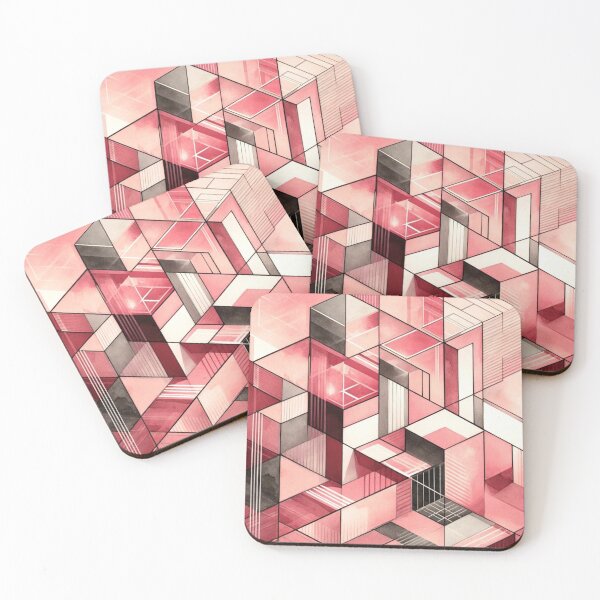 Item preview, Bauhaus Inspired Strawberry Geometric Pattern Design designed and sold by TribalioDesigns.