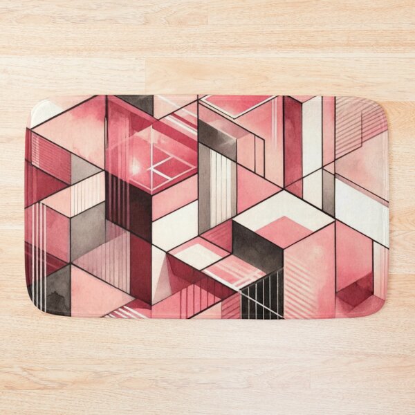 Item preview, Bauhaus Inspired Strawberry Geometric Pattern Design designed and sold by TribalioDesigns.