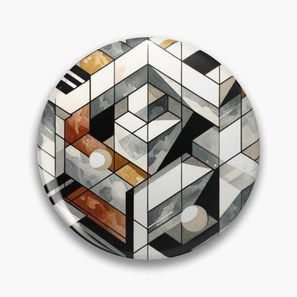 Item preview, Bauhaus Inspired Black and Gold Geometric Pattern Design designed and sold by TribalioDesigns.