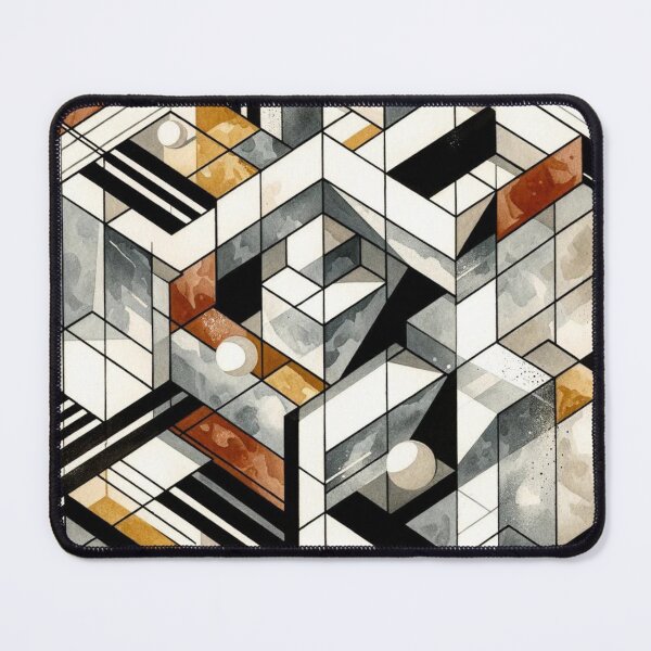 Item preview, Bauhaus Inspired Black and Gold Geometric Pattern Design designed and sold by TribalioDesigns.