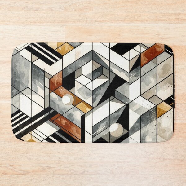 Item preview, Bauhaus Inspired Black and Gold Geometric Pattern Design designed and sold by TribalioDesigns.