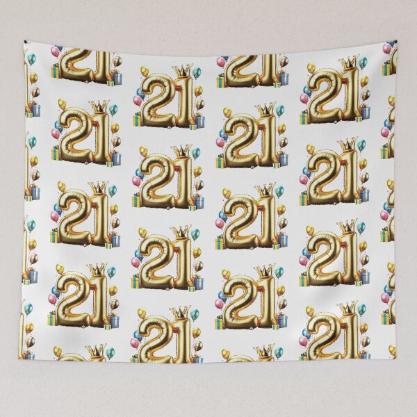 Item preview, Golden Balloon Number 21 with Crown and Birthday Party Decorations designed and sold by momo9981.