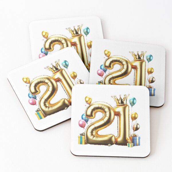 Item preview, Golden Balloon Number 21 with Crown and Birthday Party Decorations designed and sold by momo9981.