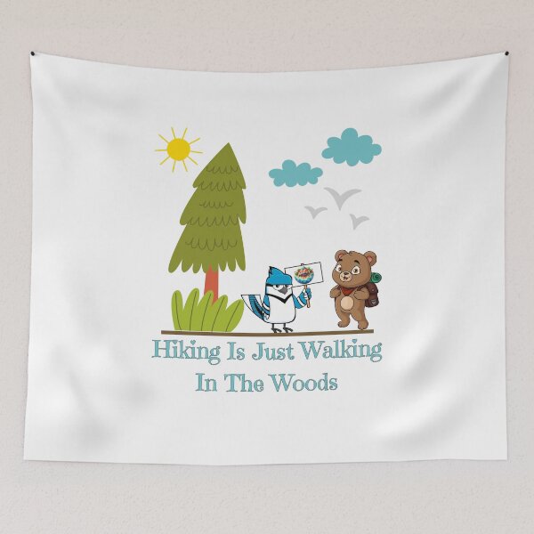 Item preview, Hiking Is Just Walking In The Woods, teal designed and sold by Redeemed365.
