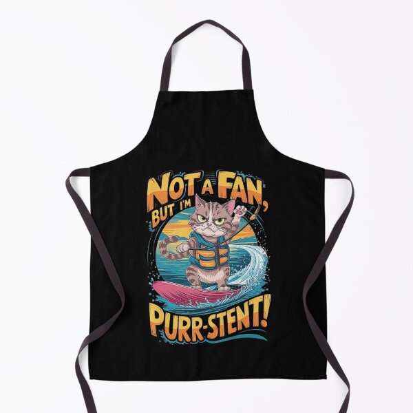 Item preview, Determined Cat Surfing with ‘Not a Fan, But I’m Purr-sistent’ Quote designed and sold by love3617.