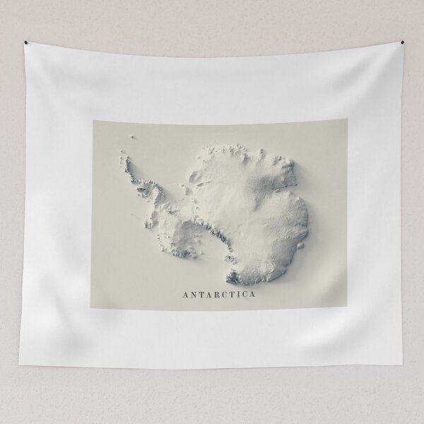 Item preview, Antarctica Shaded Relief Map 3D digitally-rendered designed and sold by ThinkAboutMaps.