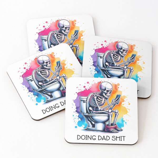 Item preview, Doing Dad Shit Skeleton Toilet designed and sold by LensherArt.