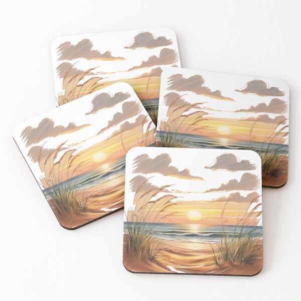 Item preview, A beach scene with a sunset in the background designed and sold by PWDigitalArt.