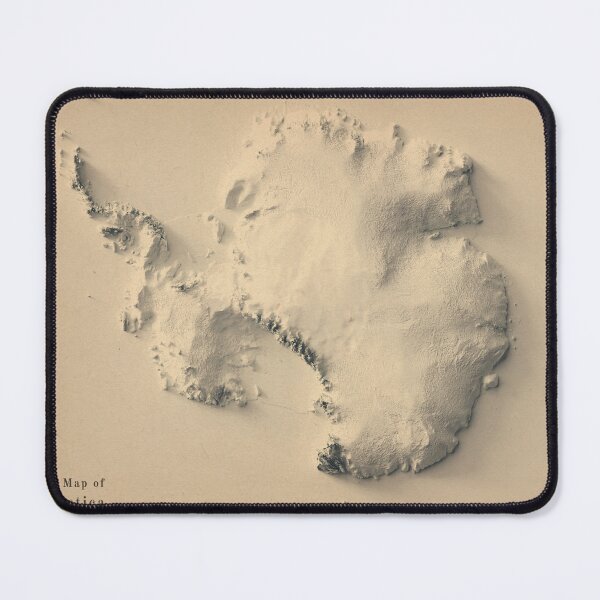 Item preview, Antarctica Shaded Relief Map 3D digitally-rendered designed and sold by ThinkAboutMaps.