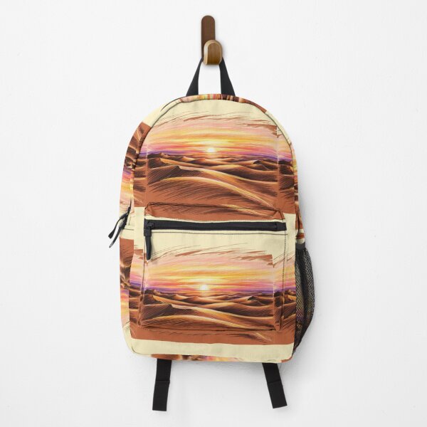 Item preview, A drawing of a desert with a sun setting in the background designed and sold by PWDigitalArt.