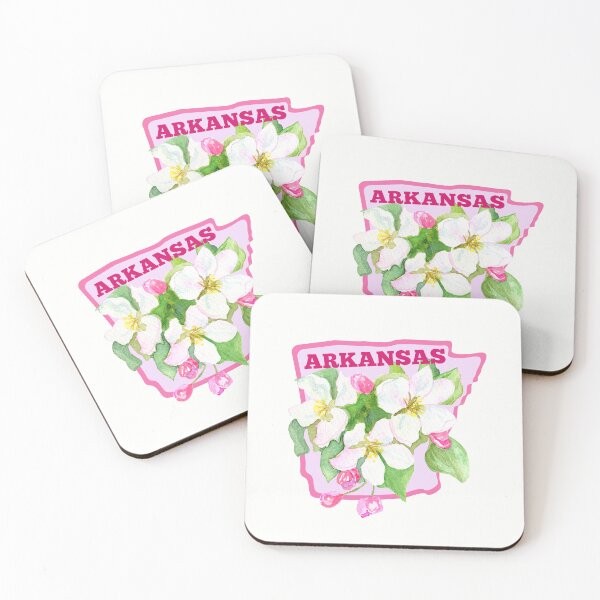 Artikelvorschau, Arkansas State Apfelblüten-Blumen-Aquarell-klassisches T-Shirt Sticker entworfen und verkauft von ThinkNature!.