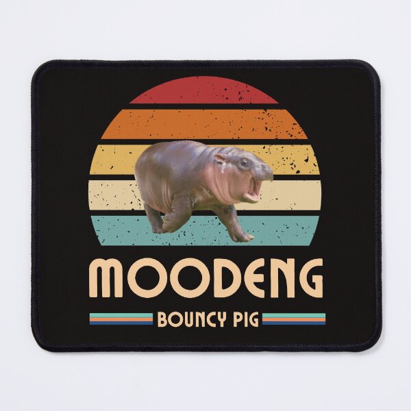 Item preview, Retro Moo Deng Hippo Bouncy pig Graphic Design designed and sold by ZiaZZ.