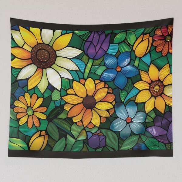 Item preview, Stained Glass of Vibrant Sunflowers designed and sold by Cozirlax.