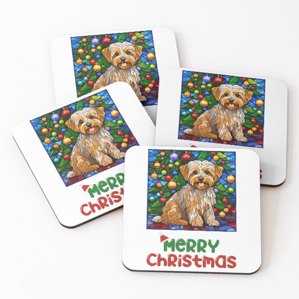 Item preview, Merry Christmas Yorkipoo Stained Glass Design designed and sold by Fredster1966.