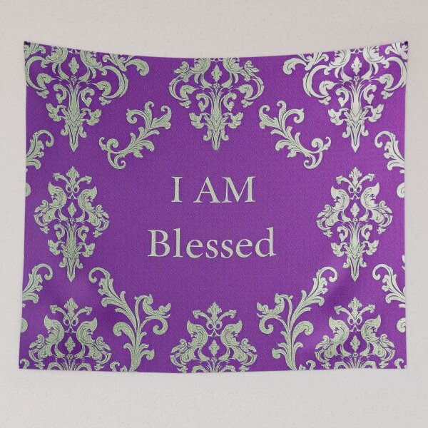 Item preview, Lavender & Silver Damask "I AM BLESSED" designed and sold by DesignsByPrnces.