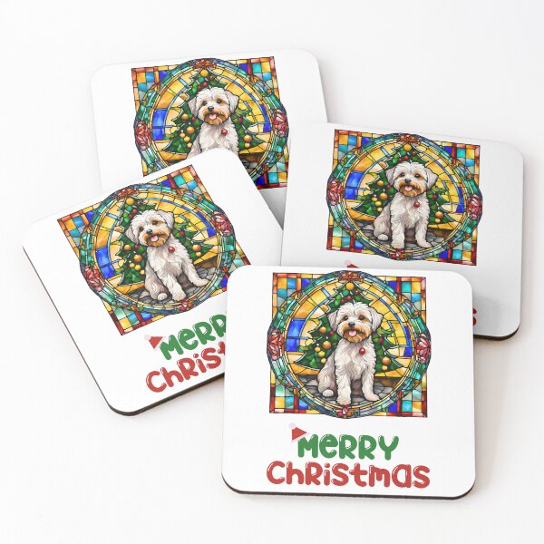 Item preview, Merry Christmas Yorkipoo Stained Glass Design designed and sold by Fredster1966.