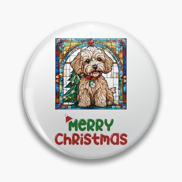 Item preview, Diseño navideño de vidrieras con la imagen de un maltipoo designed and sold by Fredster1966.
