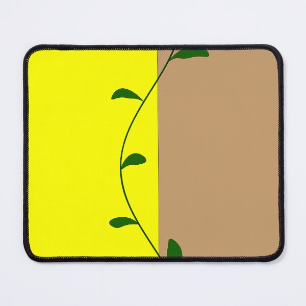 Item preview, Small green leaves are coiled on a two-color background: yellow and brown. designed and sold by MiMee4451.