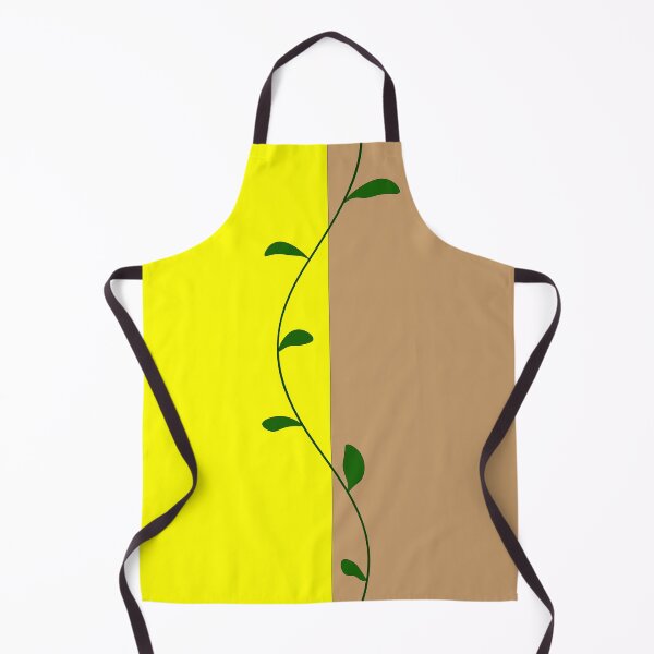 Item preview, Small green leaves are coiled on a two-color background: yellow and brown. designed and sold by MiMee4451.