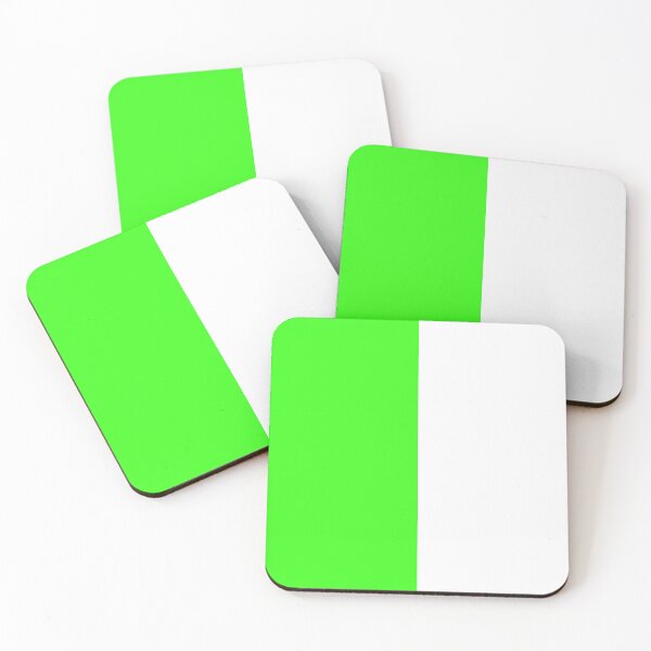 Item preview, Vertical Halves - White and Neon Green designed and sold by JustPatterns2.
