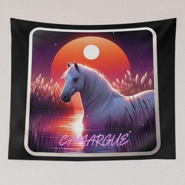 Item preview, White Camargue horse at sunset designed and sold by Astralia.
