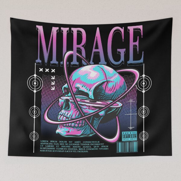 Item preview, Mirage Skull Design T-shirt designed and sold by Nick Studio.
